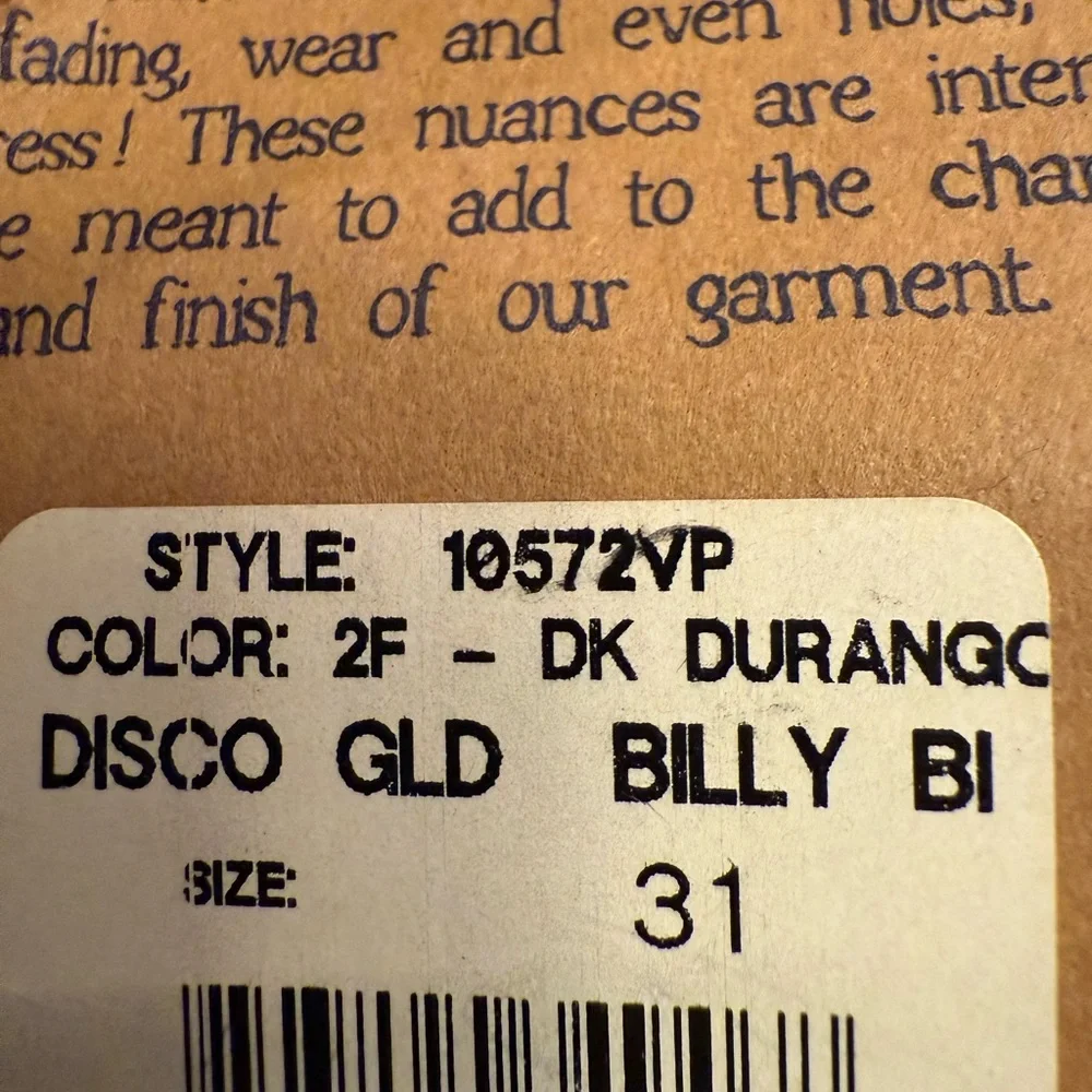 True Religion Disco Billy Big T Crystal Jeans Size 31 Dark Durango NWT. VINTAGE - Picture 5 of 7